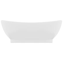 Load image into Gallery viewer, vidaXL Ylellinen pesuallas ovaali matta valkoinen 58,5x39 cm keraami
