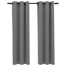 Load image into Gallery viewer, vidaXL Blackout Curtains with Rings 2 pcs Gray 37"x63" Velvet