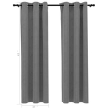 Load image into Gallery viewer, vidaXL Blackout Curtains with Rings 2 pcs Gray 37"x63" Velvet