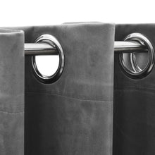 Load image into Gallery viewer, vidaXL Blackout Curtains with Rings 2 pcs Gray 37"x84" Velvet