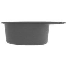 Load image into Gallery viewer, vidaXL Keittiön tiskiallas ylivuotoreiällä ovaali harmaa graniitti