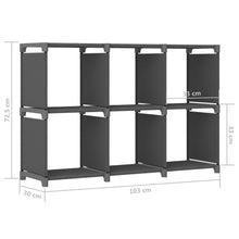 Load image into Gallery viewer, vidaXL 6 kuution esittelyhylly harmaa 103x30x72,5 cm kangas