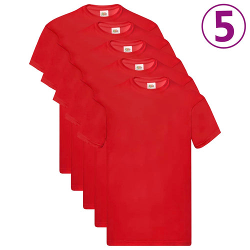 5 Fruit of the Loom Original T-paita 5 kpl punainen S puuvilla