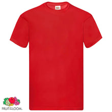 Load image into Gallery viewer, 5 Fruit of the Loom Original T-paita 5 kpl punainen M puuvilla