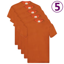 Load image into Gallery viewer, 5 Fruit of the Loom Original T-paita 5 kpl oranssi XL puuvilla