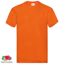 Load image into Gallery viewer, 5 Fruit of the Loom Original T-paita 5 kpl oranssi XL puuvilla