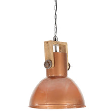 Load image into Gallery viewer, vidaXL Teollistyylinen riippuvalaisin 25W kupari pyöreä mango 42cm E27