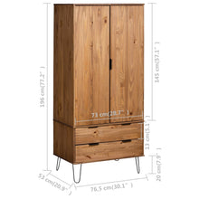 Load image into Gallery viewer, vidaXL Wardrobe "New York Range" Light Wood Solid Pine Wood
