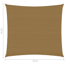 Load image into Gallery viewer, vidaXL Aurinkopurje 160 g/m² harmaanruskea 2,5x2,5 m HDPE