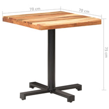 Load image into Gallery viewer, vidaXL Bistropöytä neliö 70x70x75 cm täysi akaasiapuu