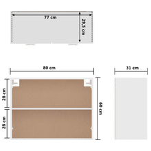 Load image into Gallery viewer, vidaXL Seinäkaappi korkeakiilto valkoinen 80x31x60 cm lastulevy