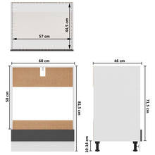 Load image into Gallery viewer, vidaXL Uunikaappi harmaa 60x46x81,5 cm lastulevy