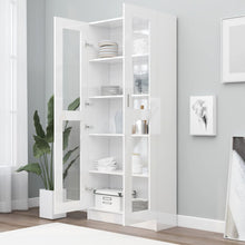 Load image into Gallery viewer, vidaXL Vitrine Cabinet High Gloss White 32.5"x12"x73" Chipboard