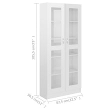 Load image into Gallery viewer, vidaXL Vitrine Cabinet High Gloss White 32.5"x12"x73" Chipboard