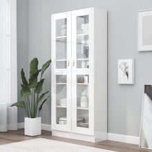Load image into Gallery viewer, vidaXL Vitrine Cabinet High Gloss White 32.5"x12"x73" Chipboard