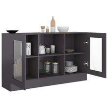 Load image into Gallery viewer, vidaXL Vitrine Cabinet High Gloss Gray 47.2"x12"x27.6" Chipboard