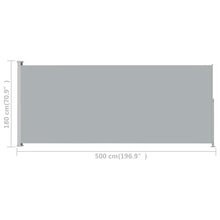 Load image into Gallery viewer, vidaXL Patio Retractable Side Awning 70.9"x196.9" Anthracite