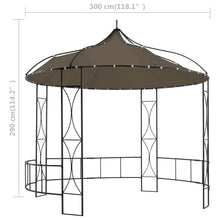 Load image into Gallery viewer, vidaXL Gazebo 118.1"x114.2" Taupe Round
