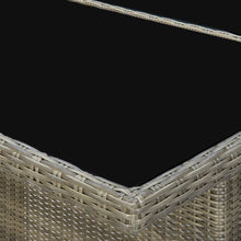 Load image into Gallery viewer, vidaXL Garden Table Brown Poly Rattan and Tempered Glass