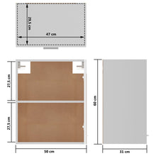 Load image into Gallery viewer, vidaXL Seinäkaapit 2 kpl korkeakiilto valkoinen 50x31x60 cm lastulevy