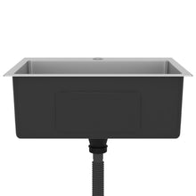 Load image into Gallery viewer, vidaXL Käsintehty keittiön tiskiallas hanan aukolla ruostumaton teräs