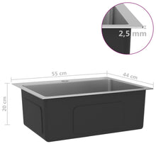Load image into Gallery viewer, vidaXL Käsintehty keittiön tiskiallas hanan aukolla ruostumaton teräs