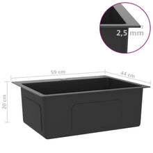 Load image into Gallery viewer, vidaXL Käsintehty tiskiallas hana-aukolla musta ruostumaton teräs