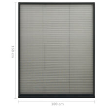 Load image into Gallery viewer, vidaXL Laskostettu hyönteisverkko ikkunaan 100x160cm alumiini antras.