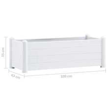 Load image into Gallery viewer, vidaXL Korotettu kukkalaatikko PP valkoinen 100x43x35 cm