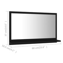 Load image into Gallery viewer, vidaXL Bathroom Mirror Black 23.6"x4.1"x14.6" Chipboard