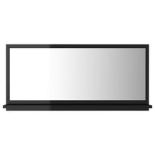 Load image into Gallery viewer, vidaXL Kylpyhuonepeili korkeakiilto musta 80x10,5x37 cm lastulevy