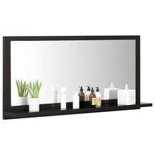 Load image into Gallery viewer, vidaXL Kylpyhuonepeili korkeakiilto musta 80x10,5x37 cm lastulevy