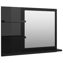 Load image into Gallery viewer, vidaXL Kylpyhuonepeili korkeakiilto musta 60x10,5x45 cm lastulevy
