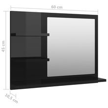 Load image into Gallery viewer, vidaXL Kylpyhuonepeili korkeakiilto musta 60x10,5x45 cm lastulevy