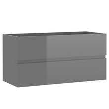 Load image into Gallery viewer, vidaXL 2 Piece Bathroom Furniture Set High Gloss Gray Chipboard