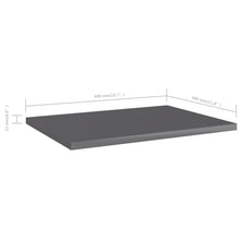 Load image into Gallery viewer, vidaXL Bookshelf Boards 4 pcs High Gloss Gray 15.7"x11.8"x0.6" Chipboard