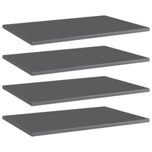 Load image into Gallery viewer, vidaXL Bookshelf Boards 4 pcs High Gloss Gray 23.6"x15.7"x0.6" Chipboard