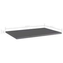 Load image into Gallery viewer, vidaXL Bookshelf Boards 4 pcs High Gloss Gray 23.6"x15.7"x0.6" Chipboard