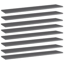 Load image into Gallery viewer, vidaXL Bookshelf Boards 8 pcs High Gloss Gray 39.4"x7.9"x0.6" Chipboard